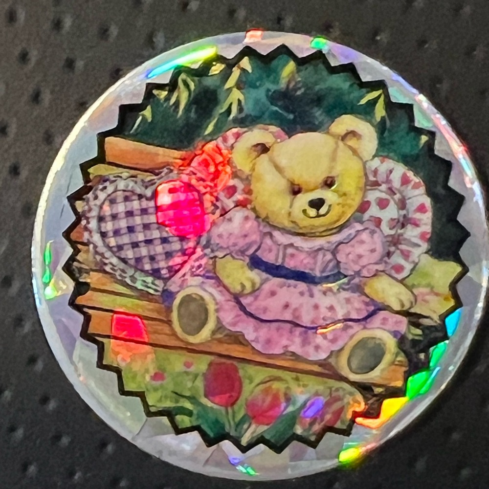 90s Vintage Heavy Metal Bear on park bench POG Slammer BRASS Heavy Thick